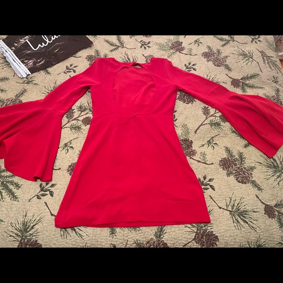 Red Bell Sleeve Dress from LULUS - Picture 5 of 8